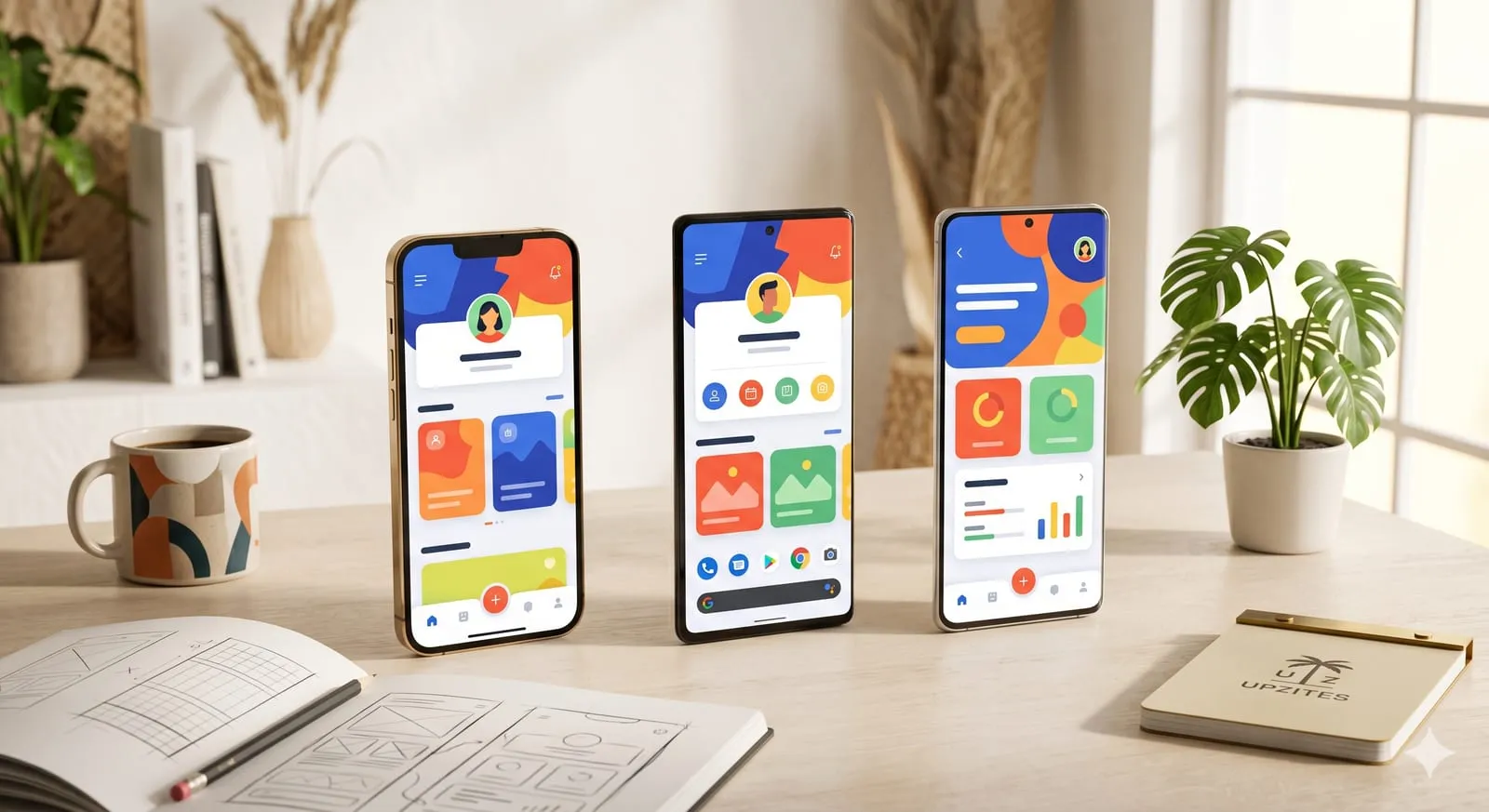 Sistema visual de app móvil consistente en varias pantallas